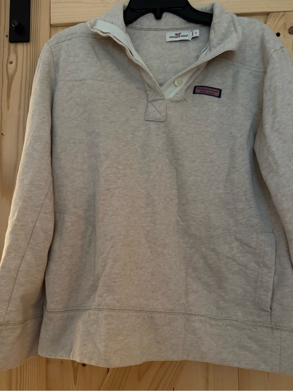 Vineyard Vines women's Cream Quarter button Pullover
